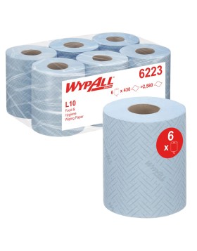 Bundle: Wypall L10 Food & Hygiene βιομηχανικό ρολό centerfeed 163,40m 6ρολ