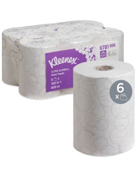 Kleenex Ultra Slimroll χειροπετσέτα σε ρολό 100m 6ρολ/δεμ