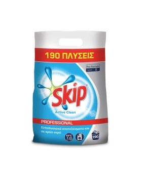 Skip Pro Formula Powder Active Clean απορρυπαντικό πλυντηρίου ρούχων 12.35kg